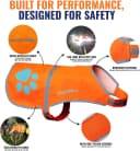 Blaze Orange Dog Vest. Reflective High Visibility in Hunting and Wooded Areas