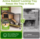 2-Story Rabbit Hutch with Chew-Proof Full Metal Frame for Indoor/Outdoor - 62" Bunny Cage with 6 Locking