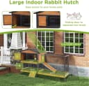 2-Story Rabbit Hutch with Chew-Proof Full Metal Frame for Indoor/Outdoor - 62" Bunny Cage with 6 Locking