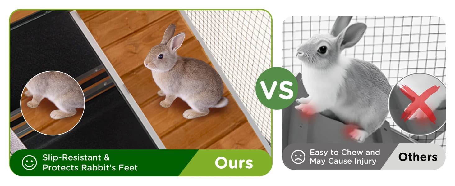 2-Story Rabbit Hutch with Chew-Proof Full Metal Frame for Indoor/Outdoor - 62" Bunny Cage with 6 Locking — collection imagery