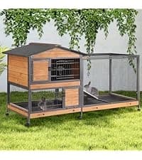 2-Story Rabbit Hutch with Chew-Proof Full Metal Frame for Indoor/Outdoor - 62" Bunny Cage with 6 Locking — collection imagery