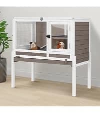 2-Story Rabbit Hutch with Chew-Proof Full Metal Frame for Indoor/Outdoor - 62" Bunny Cage with 6 Locking — collection imagery