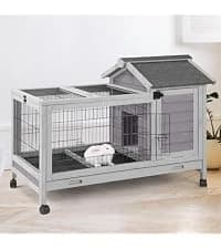 2-Story Rabbit Hutch with Chew-Proof Full Metal Frame for Indoor/Outdoor - 62" Bunny Cage with 6 Locking — collection imagery