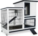 2-Story Indoor and Outdoor Rabbit Hutch with Urine Guards & Dual Trays