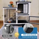 2-Story Indoor and Outdoor Rabbit Hutch with Urine Guards & Dual Trays