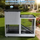2-Story Indoor and Outdoor Rabbit Hutch with Urine Guards & Dual Trays