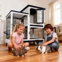 2-Story Indoor and Outdoor Rabbit Hutch with Urine Guards & Dual Trays