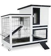 2-Story Indoor and Outdoor Rabbit Hutch with Urine Guards & Dual Trays — collection imagery