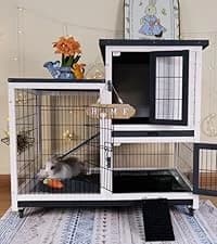 2-Story Indoor and Outdoor Rabbit Hutch with Urine Guards & Dual Trays — collection imagery