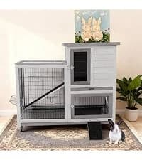 2-Story Indoor and Outdoor Rabbit Hutch with Urine Guards & Dual Trays — collection imagery
