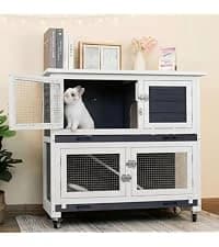2-Story Indoor and Outdoor Rabbit Hutch with Urine Guards & Dual Trays — collection imagery