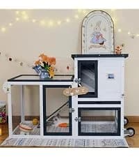 2-Story Indoor and Outdoor Rabbit Hutch with Urine Guards & Dual Trays — collection imagery