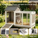 Outdoor Rabbit Hutch 2-Story Indoor Bunny Cage with Run