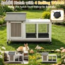 Outdoor Rabbit Hutch 2-Story Indoor Bunny Cage with Run