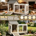 Outdoor Rabbit Hutch 2-Story Indoor Bunny Cage with Run
