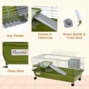 35" L Small Animal Cage — Rolling Bunny Cage