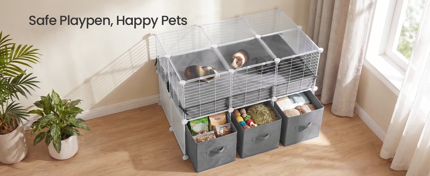 Guinea Pig Cage — 2-Tier with 3 Storage Boxes — product details