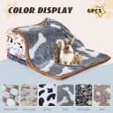 6 Pcs Absorbent Guinea Pig Blankets Washable Small Animal Fleece Bedding Cage Liners Reusable Pet Pee Pad Sleep