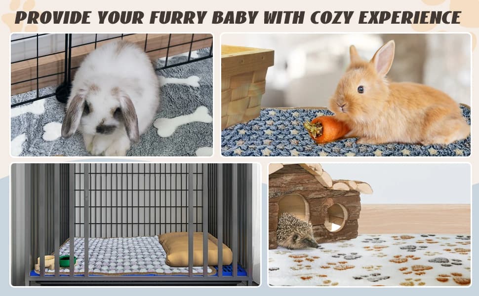6 Pcs Absorbent Guinea Pig Blankets Washable Small Animal Fleece Bedding Cage Liners Reusable Pet Pee Pad Sleep — product details