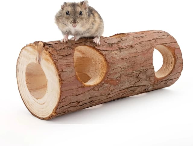 Natural Wooden Hamster Mouse Tunnel Tube Toy — Forest Hollow Tree Trunk