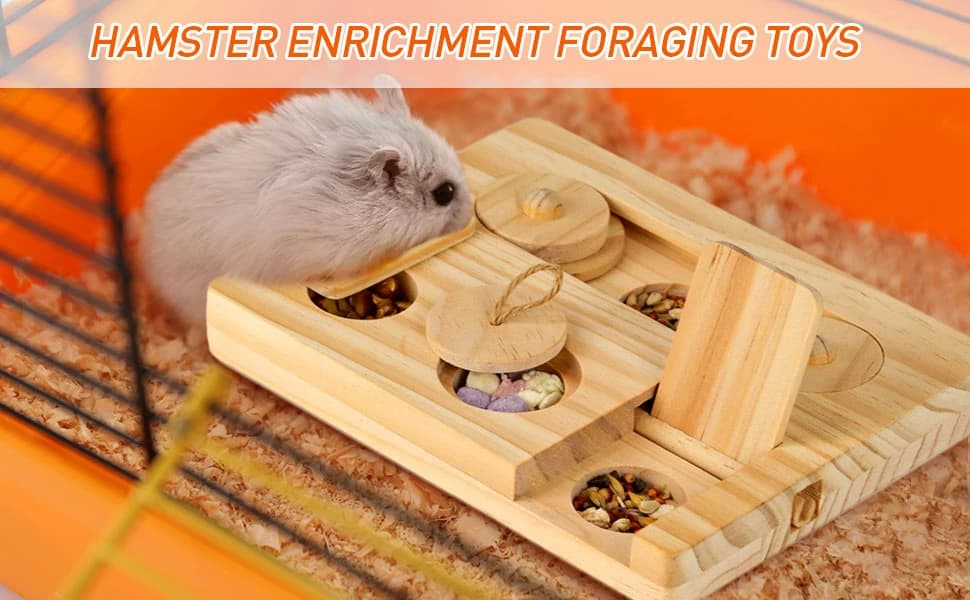Guinea Pig Foraging Toys — 6 in 1 Hamsters Wooden Interactive Enrichment Toys — product details