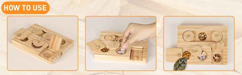 Guinea Pig Foraging Toys — 6 in 1 Hamsters Wooden Interactive Enrichment Toys — collection imagery