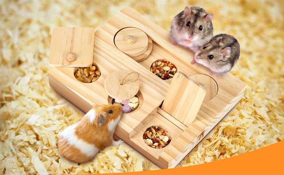 Guinea Pig Foraging Toys — 6 in 1 Hamsters Wooden Interactive Enrichment Toys — product details