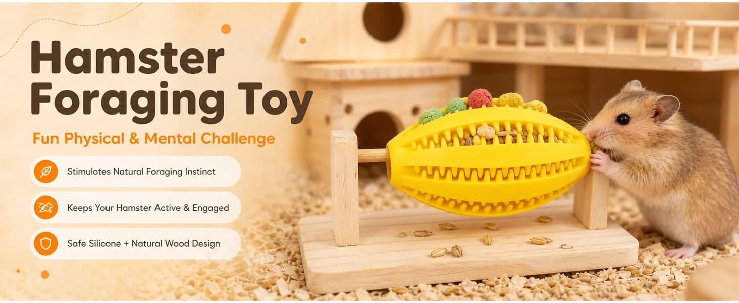 Hamster Enrichment Toys — Guinea Pig Rotating Foraging Toys Interactive Feed Game for Boredom — product details