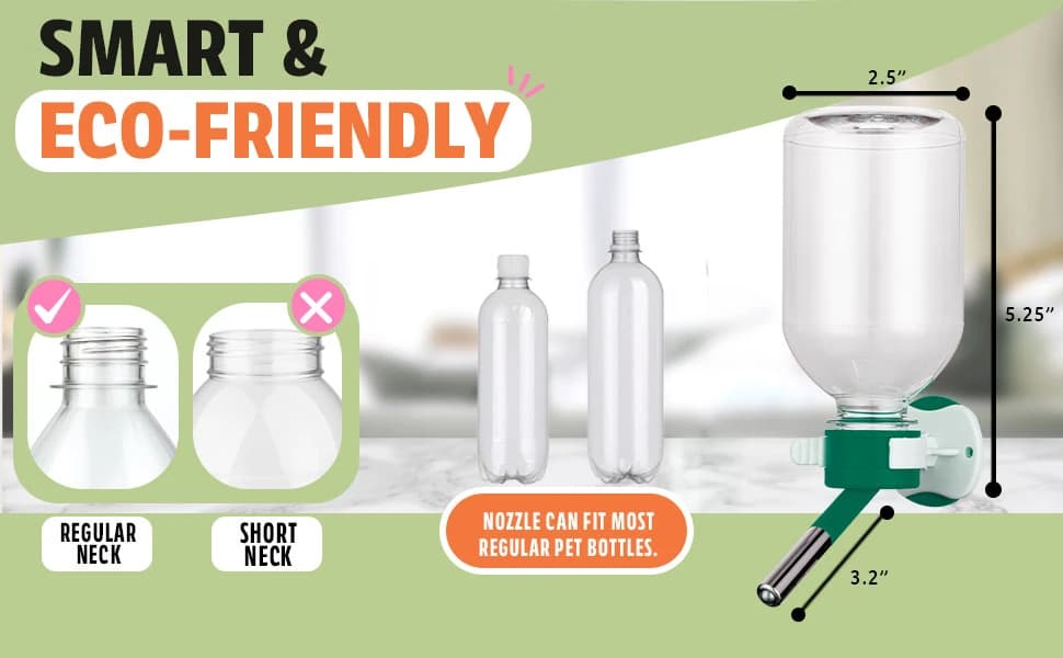 No-Drip Water Bottle/Feeder for Guinea Pigs/Hamsters/Bunnies/Ferrets/Other Small Pets — Critters and Animals — product details