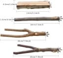 4 Pack Natural Wood Bird Perch Set for Parakeet Cage