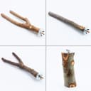 4 Pack Natural Wood Bird Perch Set for Parakeet Cage