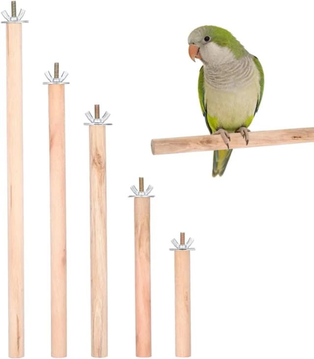 5pcs Wood Bird Perches — Parrot Cage Stand Pole Natural Wood Pet Bird Perch Stick Climbing Branch Rod Parrot