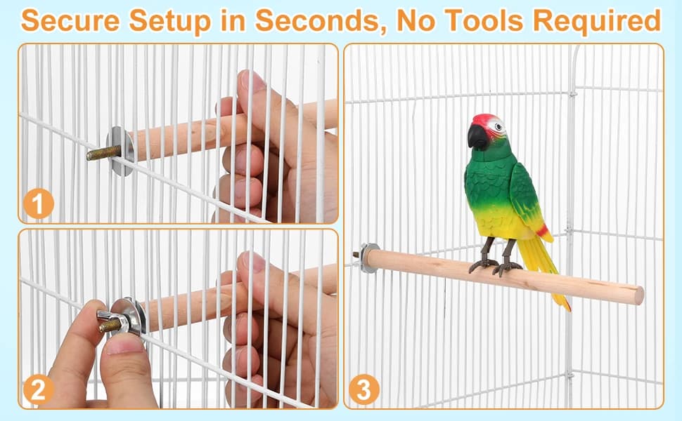 5pcs Wood Bird Perches — Parrot Cage Stand Pole Natural Wood Pet Bird Perch Stick Climbing Branch Rod Parrot — product details