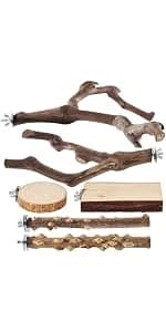 Bird Playground - Natural Wood Parrot Playstand with Perches — product details