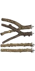 Bird Playground - Natural Wood Parrot Playstand with Perches — product details
