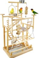Bird Playground - Natural Wood Parrot Playstand with Perches