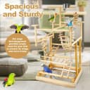 Bird Playground - Natural Wood Parrot Playstand with Perches