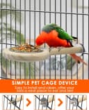 Bird Perch Bird Feeding Cup Parrot Wood Perch Stand Toy Bird Cage Accessory for Parakeet Lovebird Conure Budgie
