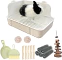 Rabbit Litter Box Bunny Litter Box Guinea Pig Potty Trainer Corner Bedding Pet Potty Pan for Rabbit Guinea Pig