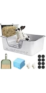 Stainless Steel Rabbit Sifting Litter Box — (M) — product details