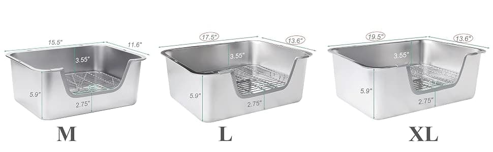 Stainless Steel Rabbit Sifting Litter Box — (M) — collection imagery