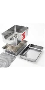 Stainless Steel Rabbit Sifting Litter Box — (M) — product details