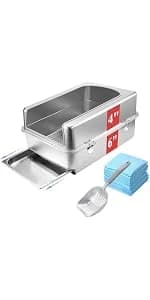 Stainless Steel Rabbit Sifting Litter Box — (M) — product details