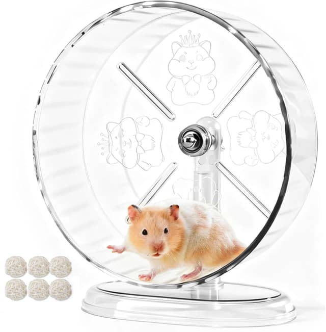 Silent Hamster Exercise Wheel,9.5 Inch Quiet Spinner Syrian Hamster Running Wheel