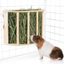 Wooden Guinea Pig Hay Feeder — Large Hanging Rabbit Rack