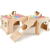 Wooden Guinea Pig Hay Feeder — Large Hanging Rabbit Rack — collection imagery