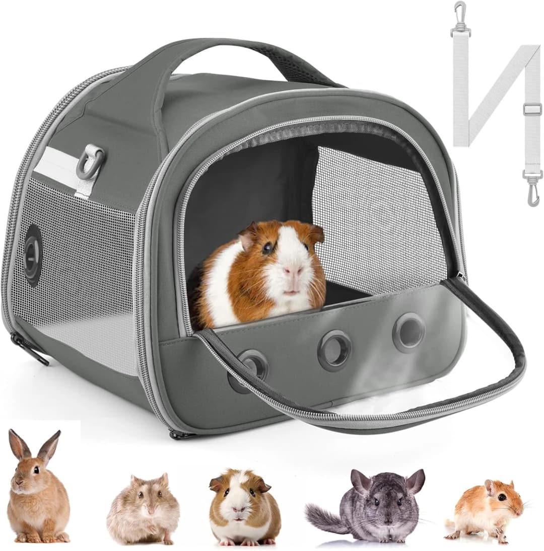 Guinea Pig Carrier Bag — Portable Small Animal Carrier Pouch for Hamster Chinchilla Rabbit Gerbil Hedgehog