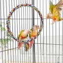 Bird Swing Colorful Rope Perch Climbing Toy for Parrots (M 10.4inch)