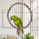 Bird Swing Colorful Rope Perch Climbing Toy for Parrots (M 10.4inch)