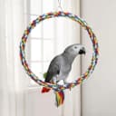 Bird Swing Colorful Rope Perch Climbing Toy for Parrots (M 10.4inch)